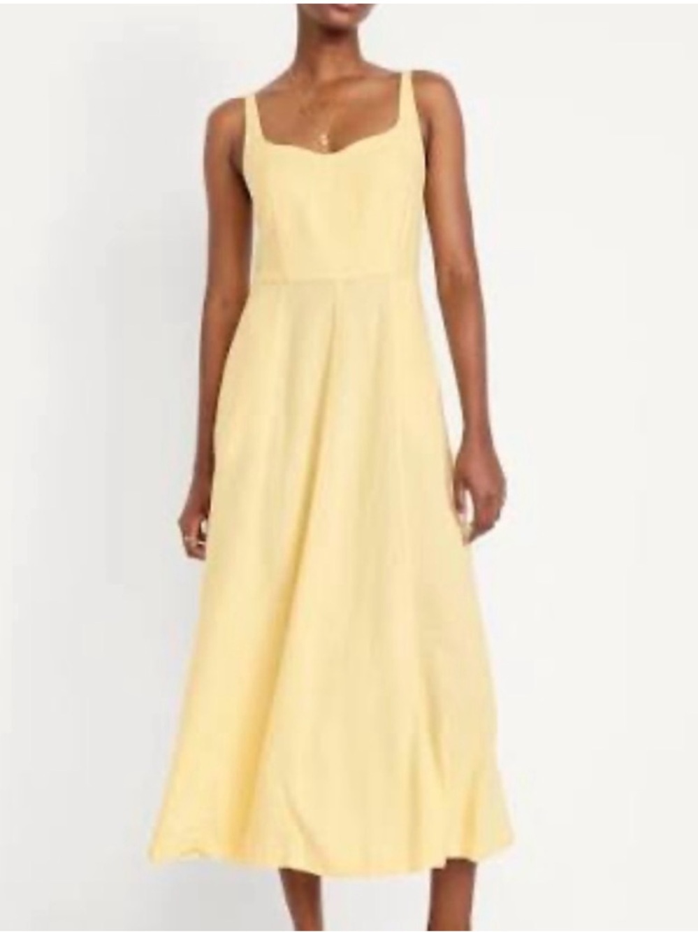 Old Navy Butter Yellow Midi Dress